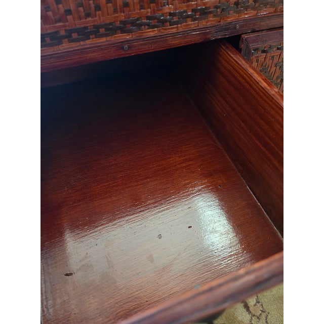 Antique Chinese Woven Rattan Portable Wedding Side Chest For Sale - Image 18 of 18