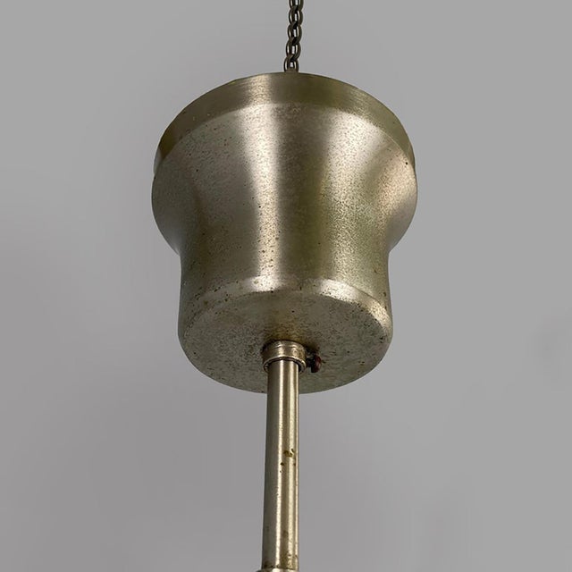 Mid-Century Modern Italian Opaline Glass and Metal Pendants, 1960s, Set of 2 For Sale - Image 14 of 15