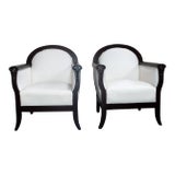 Pair of Neoclassical Revival Lounge Chairs - Com Ready For Sale