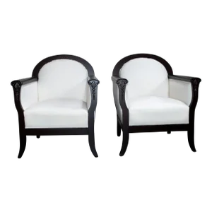 Pair of Neoclassical Revival Lounge Chairs - Com Ready
