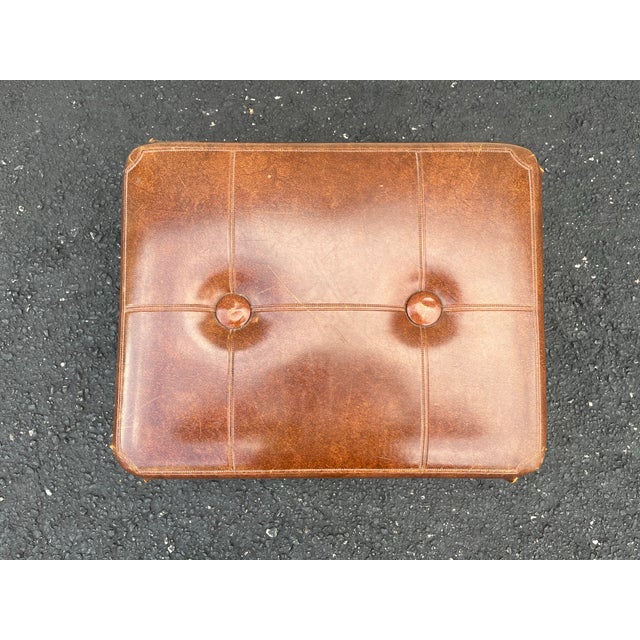 Pearl Wick Leg Lounger- 1960s Adjustable Vinyl Footstool For Sale - Image 10 of 12