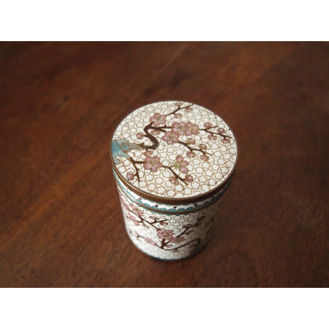 Chinese White Chinese Cloisonné Box For Sale - Image 3 of 5