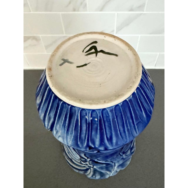 Blue 20th Century Cobalt Blue Studio Pottery Vase - Signed For Sale - Image 8 of 8