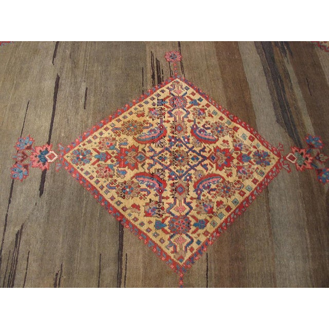 Splendid Camel and Red Color With Medallion Antique Persian Bakshaiesh Rug For Sale In New York - Image 6 of 12