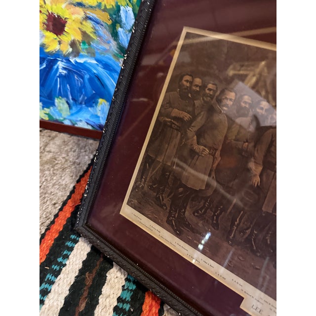 Vintage Framed Artwork of "Lee and His Generals" For Sale - Image 4 of 7