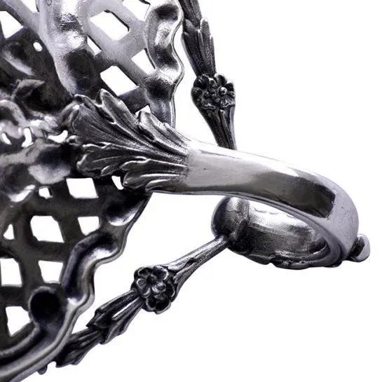 19th Century German / Dutch Rococo Revival Repoussé Silver Centerpiece Basket For Sale - Image 11 of 13