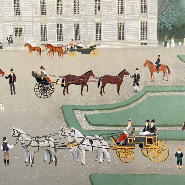 Printmaking Materials Michel Delacroix, Hand signed Folk Art Naive lithograph on Japon Paper Paris French Country Scene For Sale - Image 7 of 11