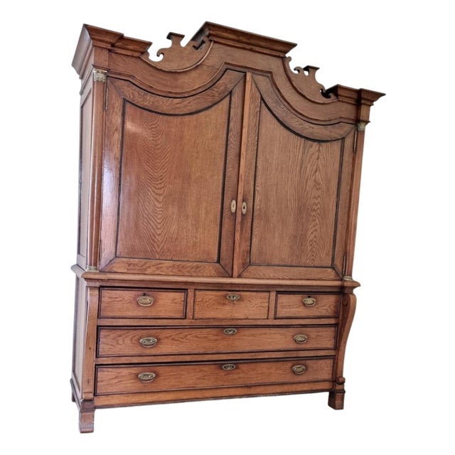 Empire Dutch Demountable Oak Cabinet with Hidden Secretary, 1820s For Sale