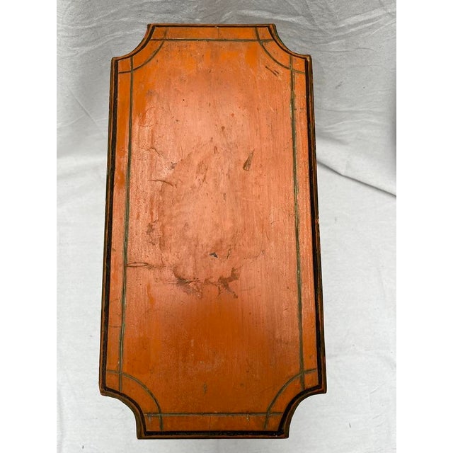 Orange Wood Pedestal Drinks Table For Sale - Image 8 of 12