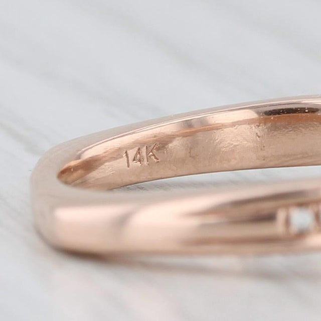 0.43ctw Round Diamond Halo Engagement Ring 14k Rose Gold Size 6.5 Vintage For Sale - Image 4 of 9