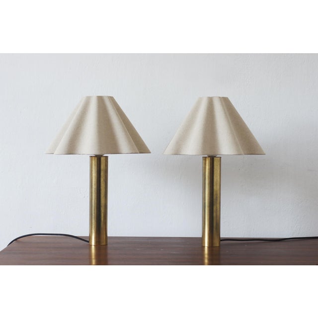 Metal Scandinavian Brass Table Lamp, 1960s, Set of 2 For Sale - Image 7 of 7