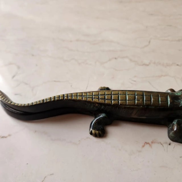 Walter Bosse 1950s European Bronze Crocodile Nutcracker Walter Bosse Style Auböck For Sale - Image 4 of 9