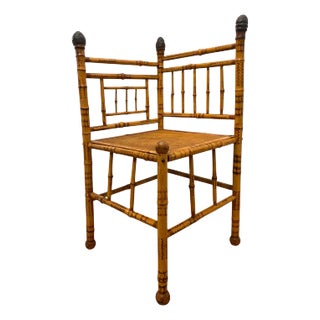 A Fine Japanese Aesthetic Period Bamboo Corner Chair For Sale