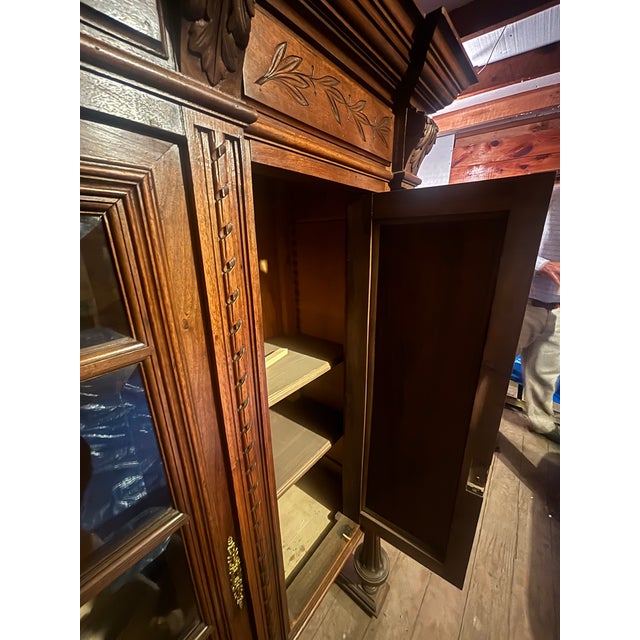 Reproduction Solid Wood China Cabinet For Sale - Image 9 of 11