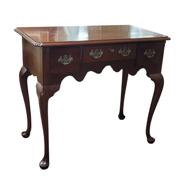 Queen Anne Vintage Lowboy Table Signed For Sale - Image 14 of 14