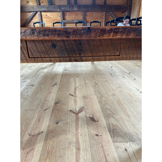 Monumental Repurposed Barn Wood Farm Table For Sale - Image 17 of 17