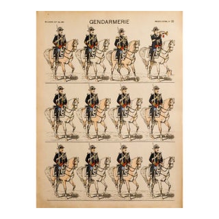 1880s - 1890s French Military Print - Imagerie d'Épinal #95 - Gendarmerie For Sale