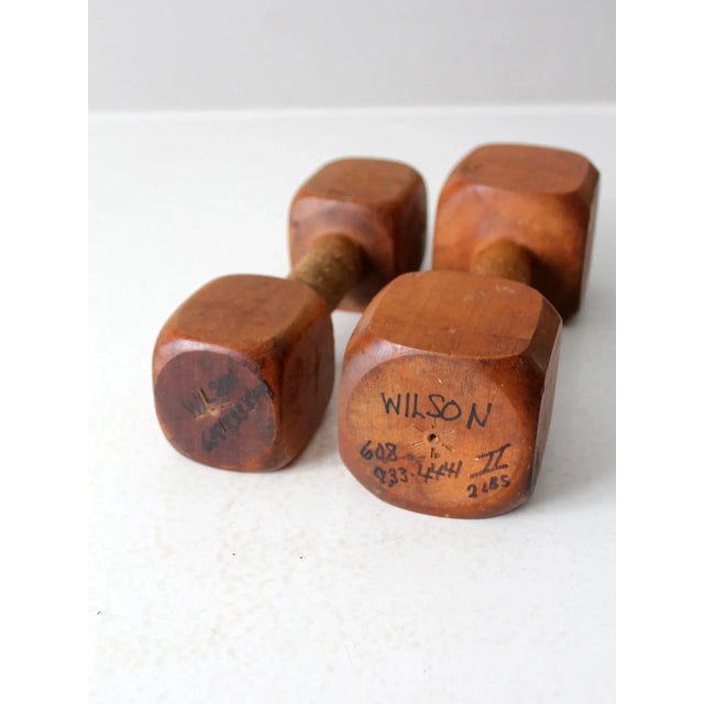 Mid 20th Century Vintage Wooden Hand Weights For Sale - Image 5 of 10