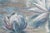 Oil on canvas depicting water lilies by Evelyne Luez, 20th century. 20th-century oil on canvas depicting water lilies by...
