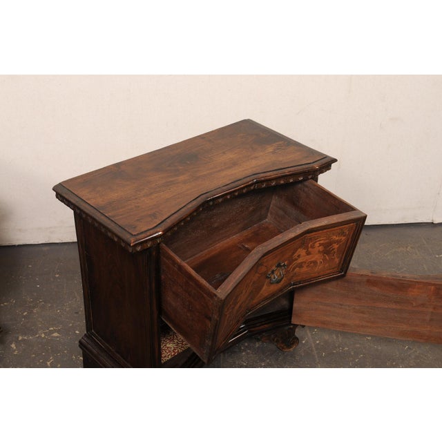 Early 20th Century Venetian Pair Petite Marquetry Side Chests For Sale - Image 4 of 13