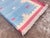 Handmade Cotton Vegetable Dyed Rug, Sky Blue and Pink Geometric Dhurrie-8'x10' For Sale - Image 9 of 13