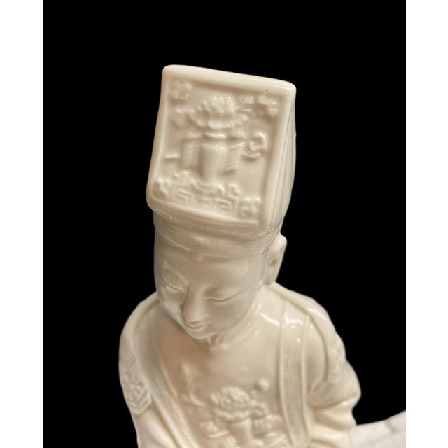 Early 20th C. Blanc DeChine Chinese Figurine-Immortal Taoist Male Statue Dehua Kilns in Fjjian China For Sale - Image 16 of 18