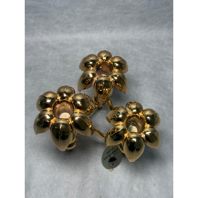Hollywood Regency Hollywood Regency 24k Gold-Plated Palm Candleholder by Nagel, Germany, 1970s For Sale - Image 3 of 8