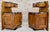 Wood Art Nouveau Style Carved Nightstands or Bedside Tables with Marble Top, 1930, A Pair For Sale - Image 7 of 18