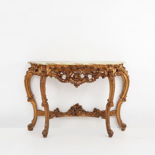 Louis XV Style Console with Marble Top, France, 1970s For Sale - Image 17 of 17