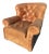 Restoration Hardware Leather Tufted Chair Seating Chesterfield Style With Brass Nail Heads For Sale
