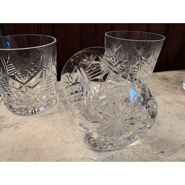 1960s Cut Crystal Rocks Glasses - Set of 4 (And a Spare) For Sale In Saint Louis - Image 6 of 6