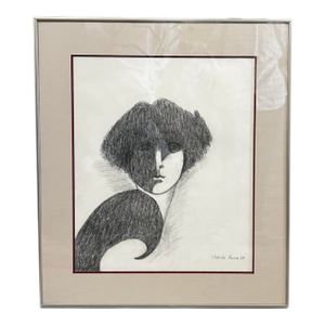 Pencil Drawing of a Woman - Artist Valleda Owen 1994