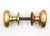 Vintage Oval Brass & Copper Passage Door Knob Set For Sale - Image 4 of 6