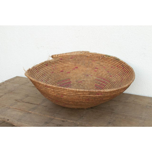 Tribal Impressive 31" Dm Crimson Motif Antique Basket For Sale - Image 3 of 8