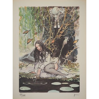 Milo Manara, Young Woman and Voyeuristic Mind, 1987, Lithograph For Sale