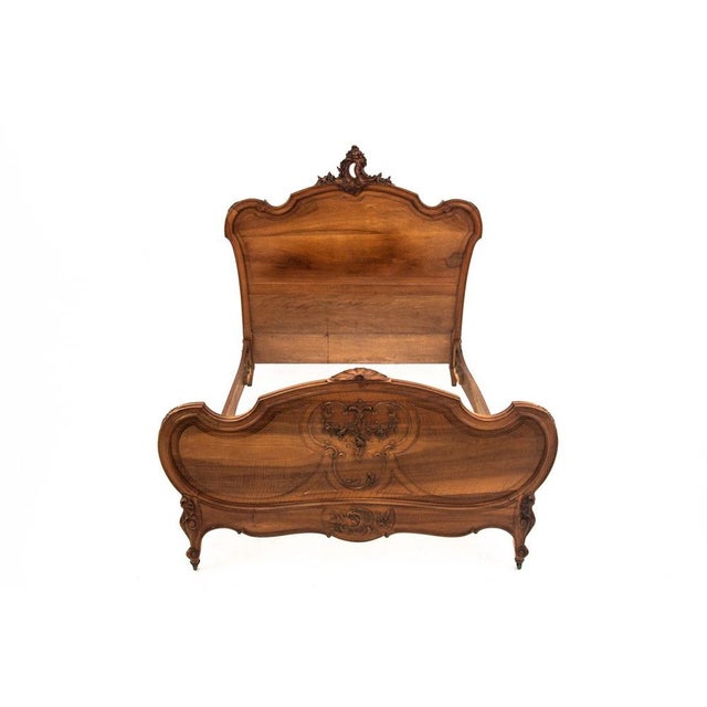 Antique Bed, France, circa 1890. Wood: walnut Dimensions: Bed: height 159 cm / width 162 cm / length 200 cm / mattress:...
