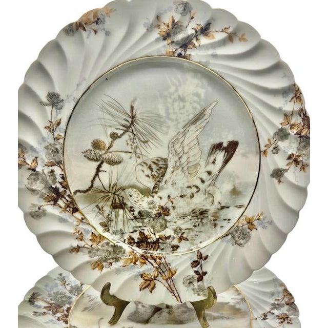 Brown Antique Haviland & Co. Limoges Game Birds Plates - Set of 4, C. 1887 For Sale - Image 8 of 11