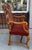 2000 - 2009 18c Style Alfonso Marina Treviso II Red Cut Velvet Throne Arm Chair - 1 of 2 Available For Sale - Image 5 of 6