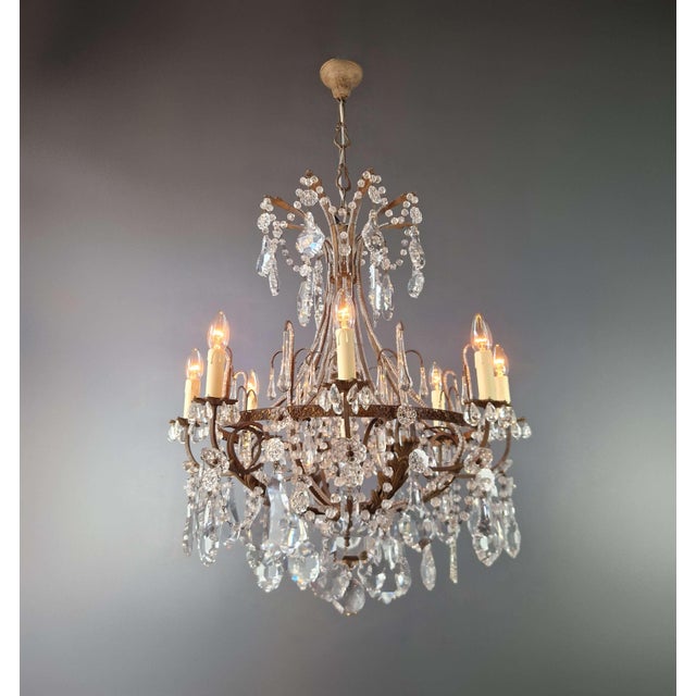 1910s 1910s Art Nouveau Brass Chandelier For Sale - Image 5 of 12