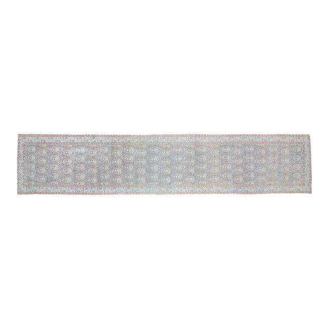✂ - - - - - m e a s u r e m e n t s: 3’3” x 16’2”, 99.06cm x 492.76cm, 23.40 Lbs C O L O R S Base: soft blue Accents:...