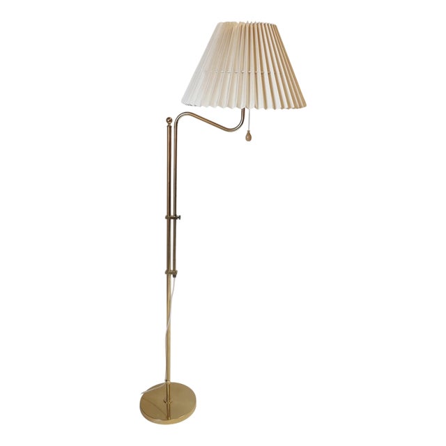 Scandinavian Mid-Century Modern Model G-132 Adjustable Floor Lamp in Brass from Bergboms For Sale
