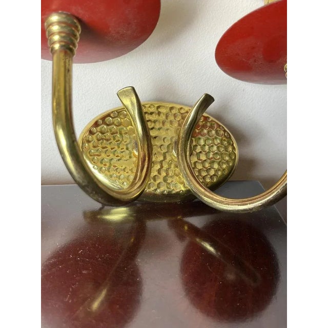 Brass and Colored Aluminum Wall Lamps, Italy, 1950s, Set of 2 For Sale - Image 6 of 12