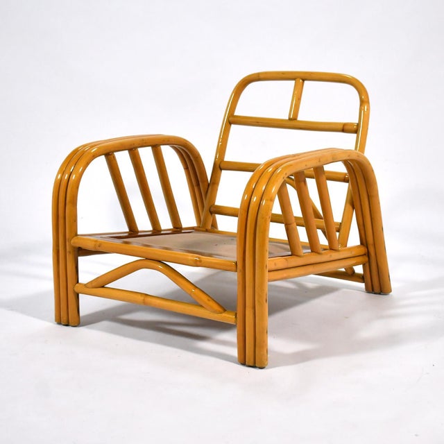Ficks Reed Ficks Reed Three Strand Rattan "Angles" Lounge Chair For Sale - Image 4 of 9