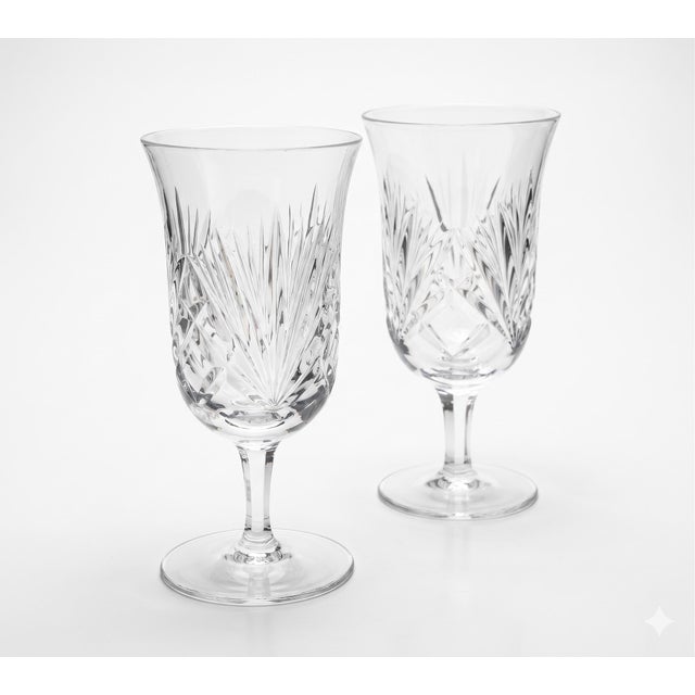 Chinoiserie Vintage Gorham "Cherrywood" Leaded Crystal Iced Tea Glasses - Pair For Sale - Image 3 of 4