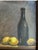 Vintage Framed Still Life Oil Painting of Lemons and Bottle For Sale - Image 4 of 5