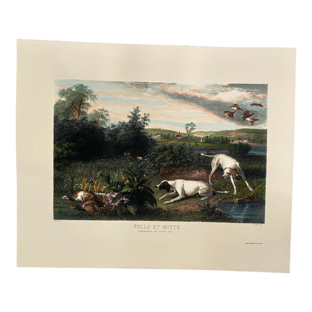 Hunting Dogs of Louis XIV "Folle Et Mitte" Chines De Louis XIV Reproduction Print For Sale