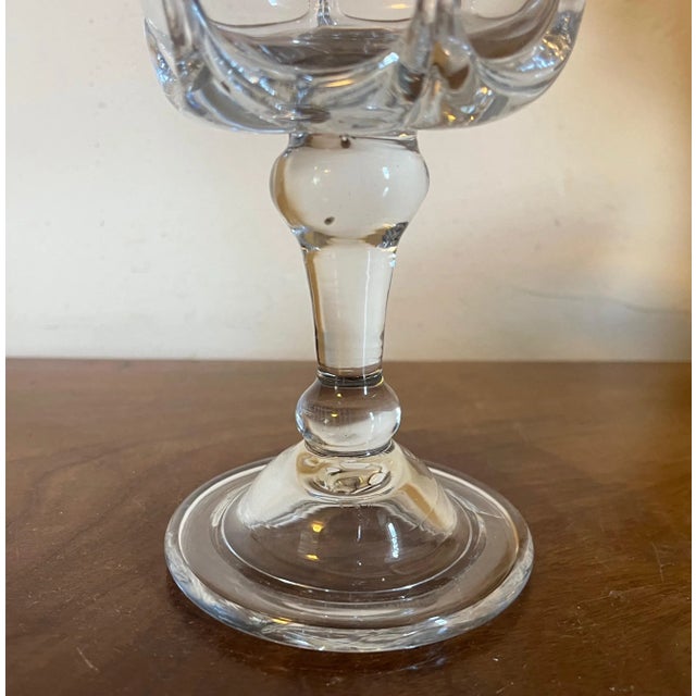 Transparent Antique 19th Century Anglo Irish Glass Footed Compote or Sweetmeat Dish For Sale - Image 8 of 13