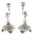 Candlesticks in Embossed Silver with Cherub Figures, Set of 2 For Sale