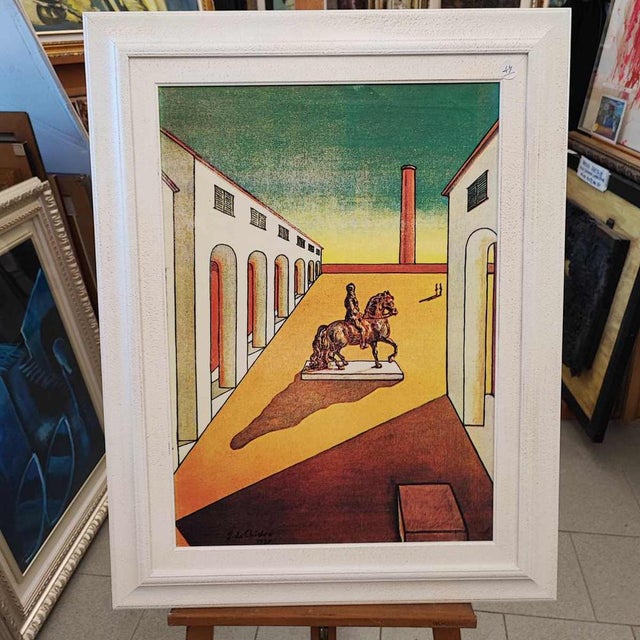 Yellow Giorgio De Chirico, Screenprint, Framed For Sale - Image 8 of 8
