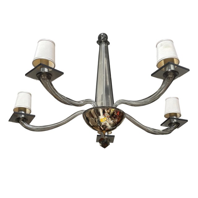 Donghia Stellare Smoked Murano Glass 5 Arm Chandelier For Sale In Los Angeles - Image 6 of 6